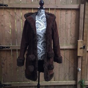 Xoxo suede vintage Pom Pom coat